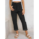Isabella Lumina Wear chic striped trousers in apricot with a comfortable fit, stylish pants for casual or office wear.