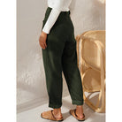 Lumina Wear Isabella chic striped trousers in apricot, featuring a comfortable fit and stylish design.