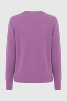 Dark purple Lumina Wear Isabella cozy sweater with a flattering fit, featuring soft knit fabric and long sleeves.