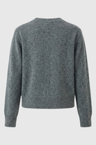 Gray long cardigan sweater from Lumina Wear, relaxed fit, cozy style, perfect for layering and casual wear.