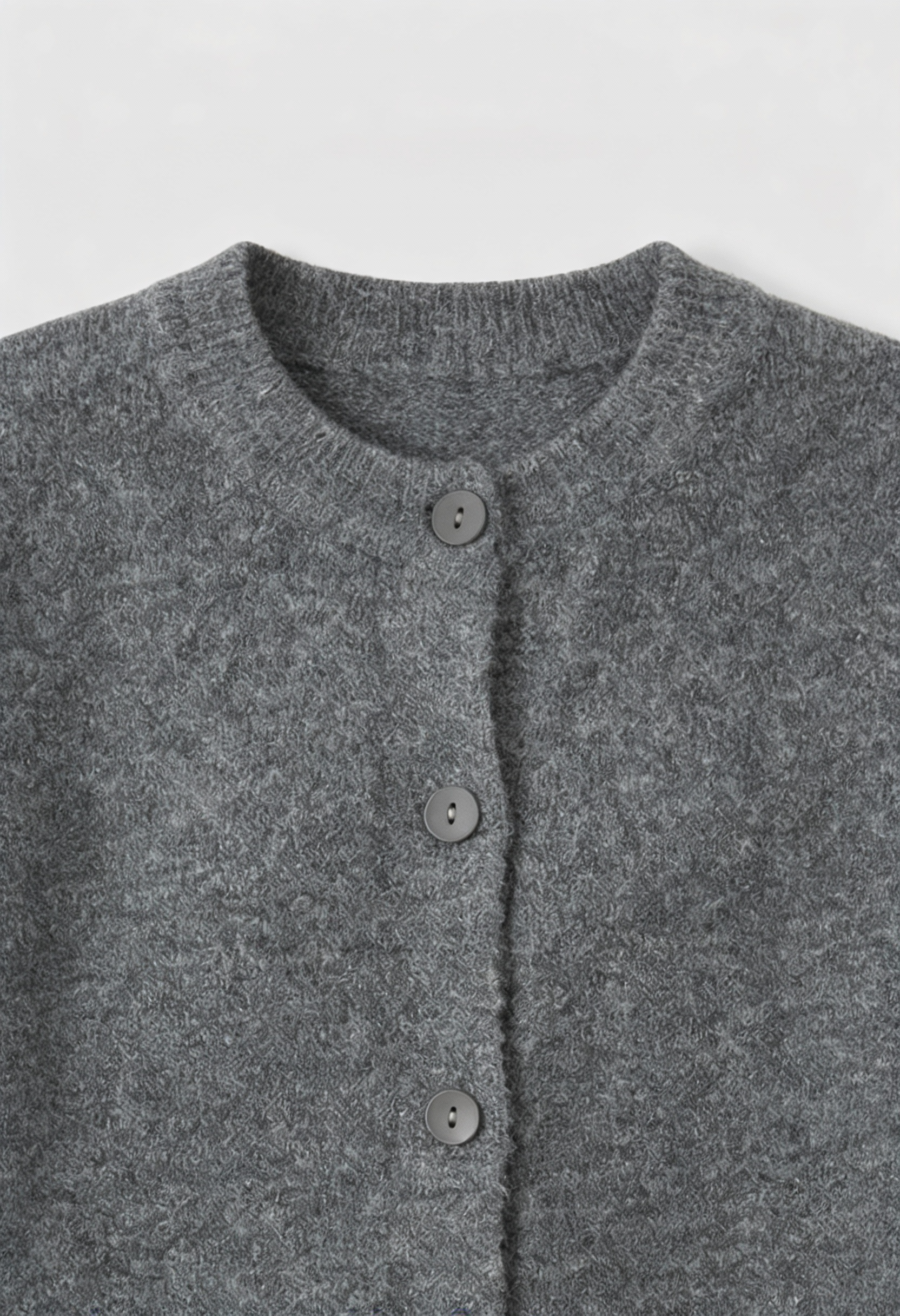 Gray long cardigan sweater from Lumina Wear featuring a relaxed fit, cozy knit, and comfortable style.