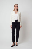 Lumina Wear Isabella cozy open-front cardigan with ribbed details, soft knit sweater for comfortable style.