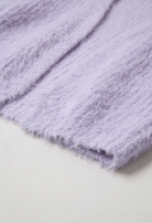 Isabella purple knit cardigan by Lumina Wear featuring ribbed details, cozy sweater perfect for casual layering.