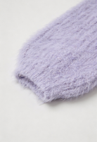 Isabella Lumina cozy purple knit cardigan with ribbed details, featuring long sleeves and a relaxed fit, perfect for casual wear.