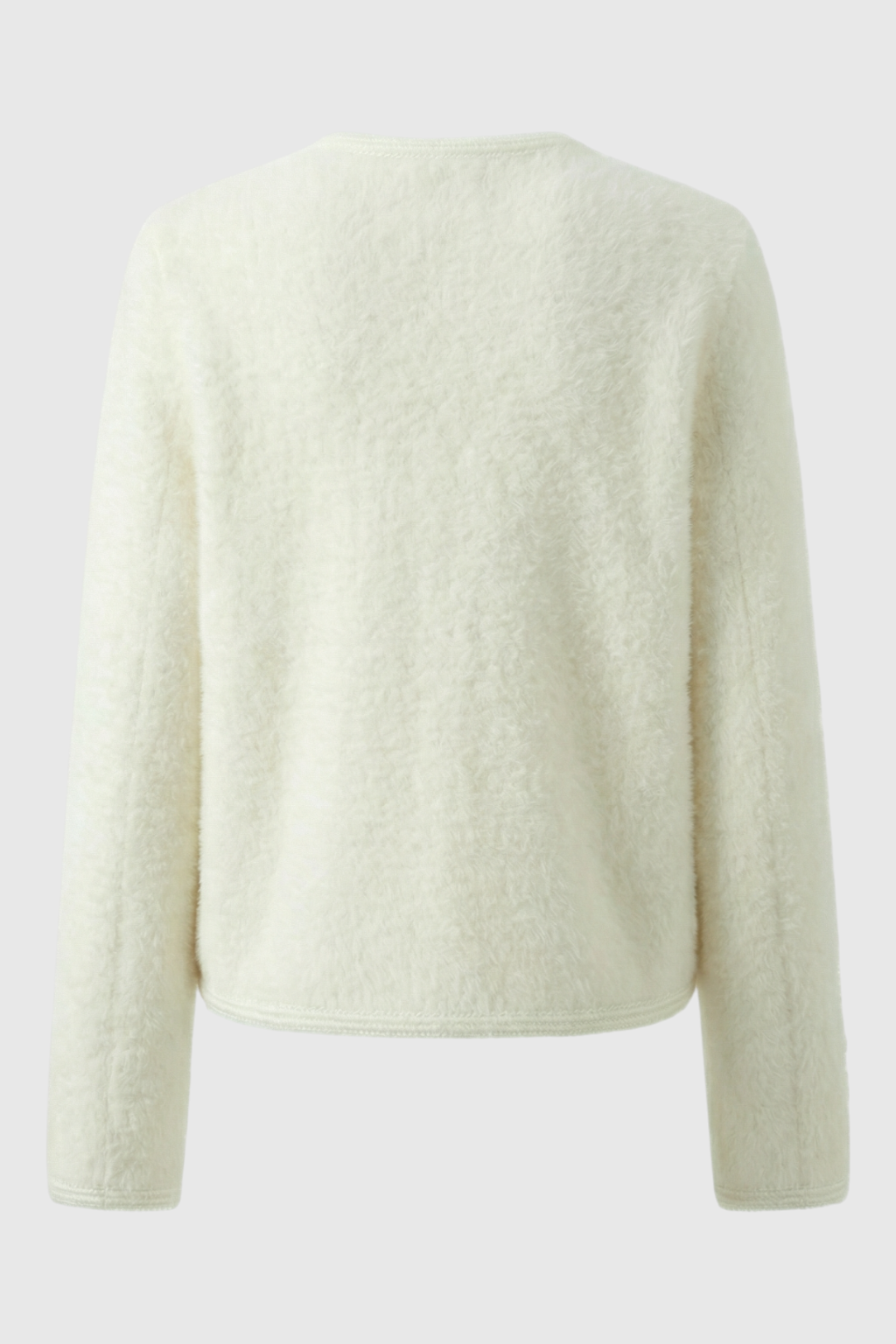 White women's cardigan sweater with ribbed hem, Isabella by Lumina Wear, cozy and stylish for everyday wear.