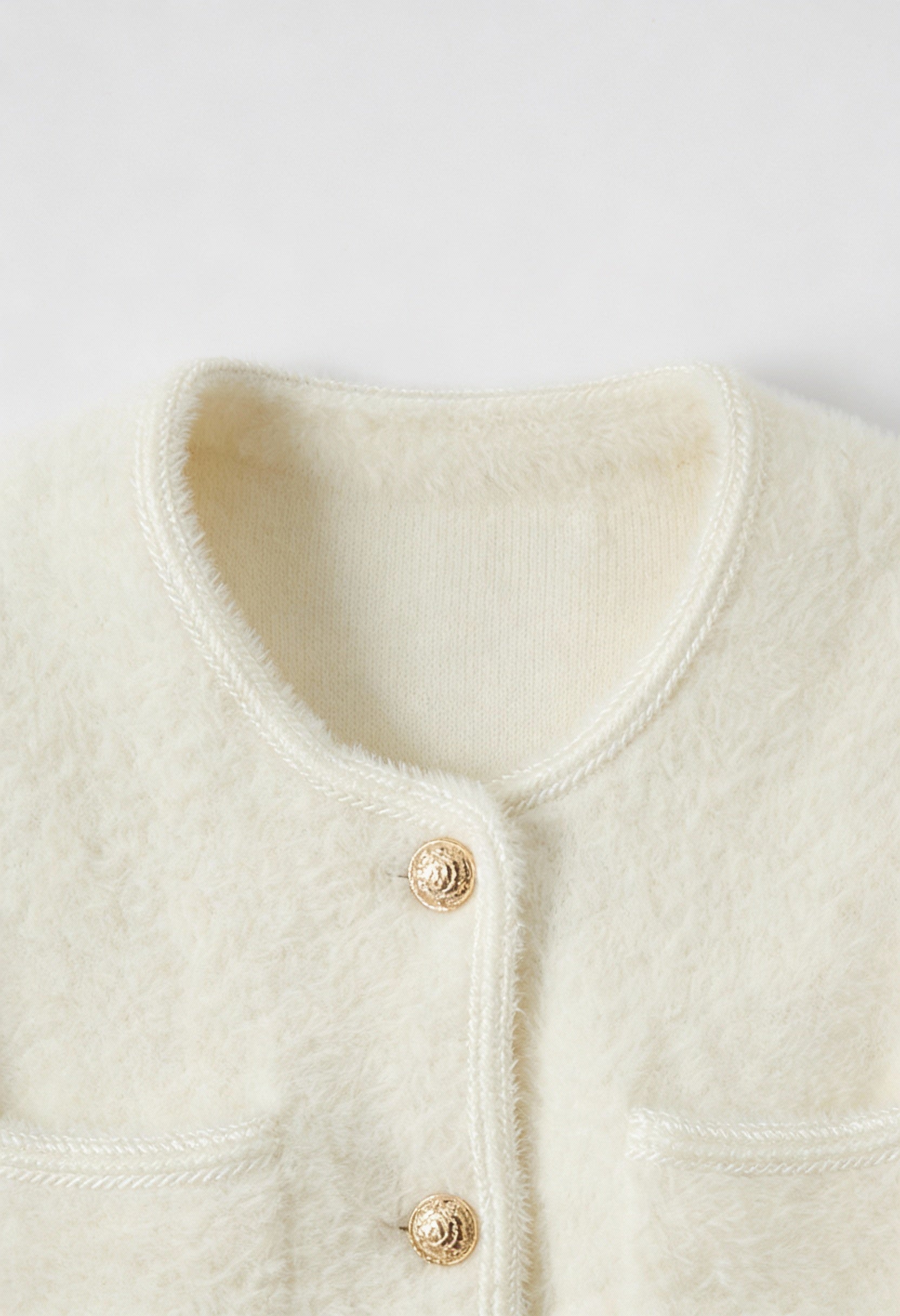 Lumina Wear Isabella cozy white women's cardigan sweater with ribbed hem, soft knit and relaxed fit for casual wear.