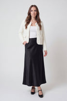 Lumina Wear Isabella cozy white open-front cardigan sweater with relaxed fit, featuring soft knit fabric and casual style.