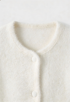 Lumina Wear Isabella cozy white open-front cardigan sweater with relaxed fit, displayed on a model.