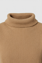 Elegant brown knit skirt set by Lumina Wear, featuring a sophisticated two-piece dress with stylish design and comfortable fit.