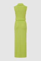 Elegant green knit skirt and top set by Lumina Wear, featuring a flattering fit, perfect for stylish two-piece dresses.