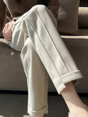 Gray high-waisted pencil trousers from Lumina Wear, featuring a sleek, tailored fit and elegant design for sophisticated style.