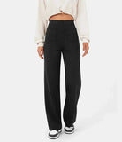 Lumina Wear Isabella high-waisted women's trousers in green, featuring a flattering fit and elegant design.
