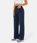 Green high-waisted trousers from Lumina Wear, elegant fit and tailored design, perfect for stylish women's pants.