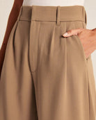 Blue Isabella high-waisted wide-leg women's trousers by Lumina Wear, tailored fit with elegant style and comfortable fabric.