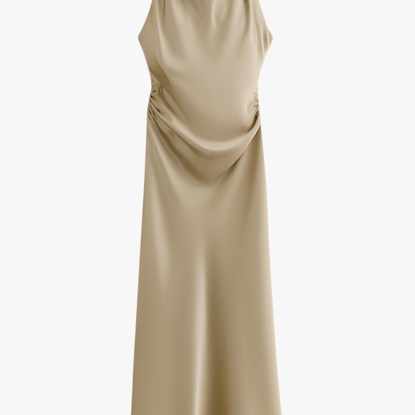 Isabella | Elegant Khaki Summer Dress with Sophisticated