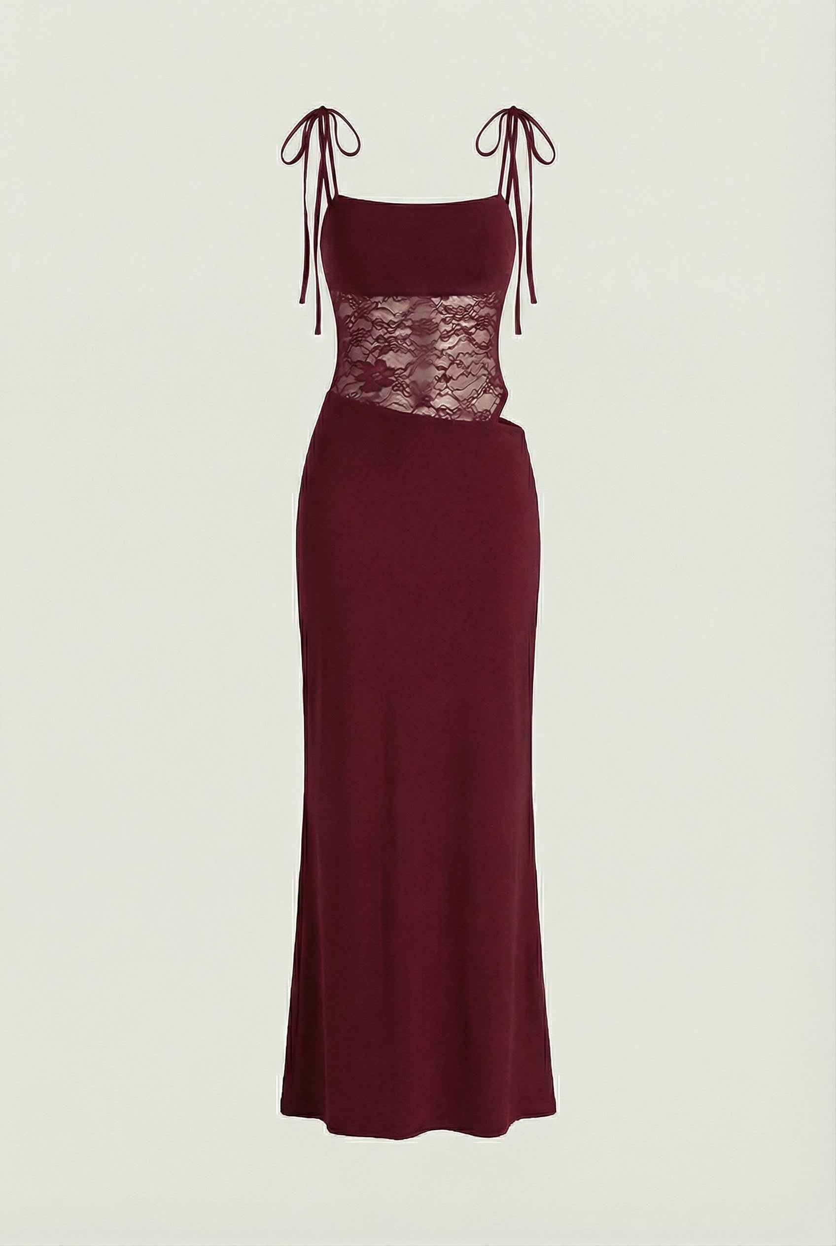 burgundy lace bodycon dress Isabella | Elegant with Spaghetti Overcoat Chest Size in Inches:50