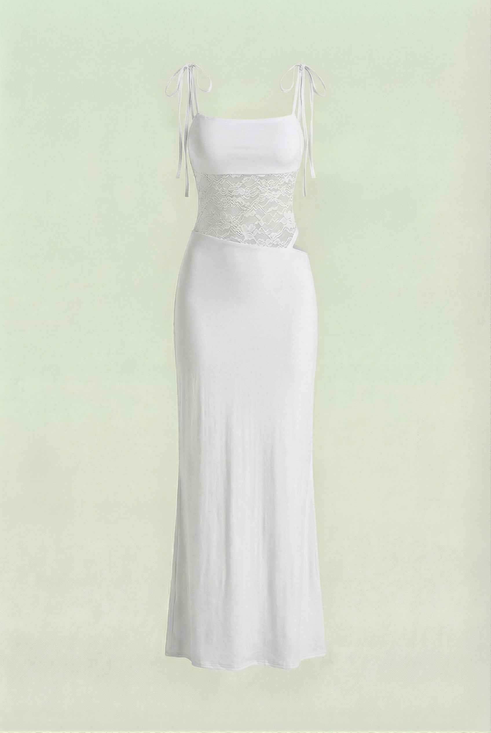 White women's lace dress with a flattering silhouette by Lumina Wear, featuring elegant lace details and a stylish fit.