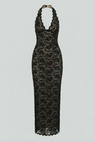 White lace maxi dress by Lumina Wear featuring a flattering fit and elegant design, perfect for formal occasions.