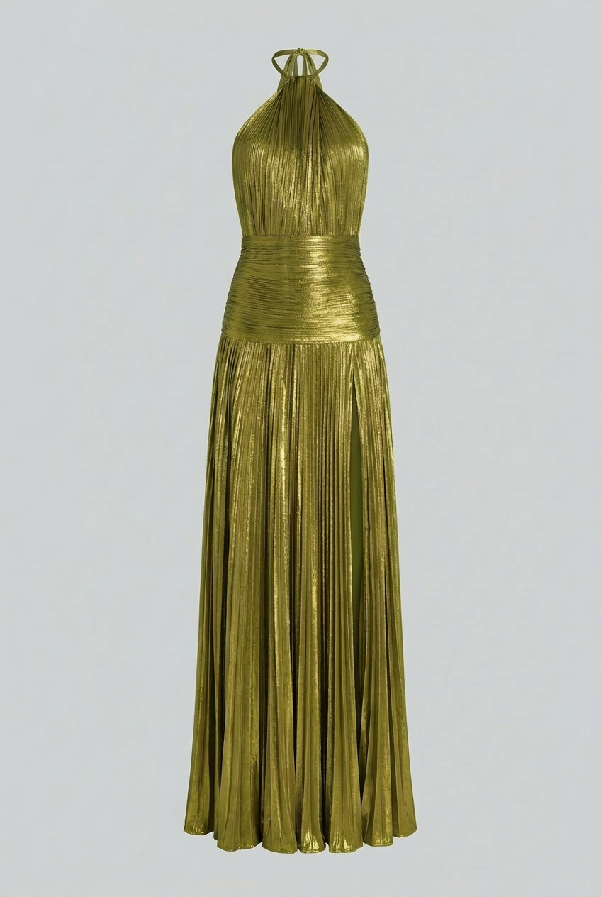Olive green Isabella maxi dress by Lumina Wear featuring a flattering silhouette for women, elegant and stylish.