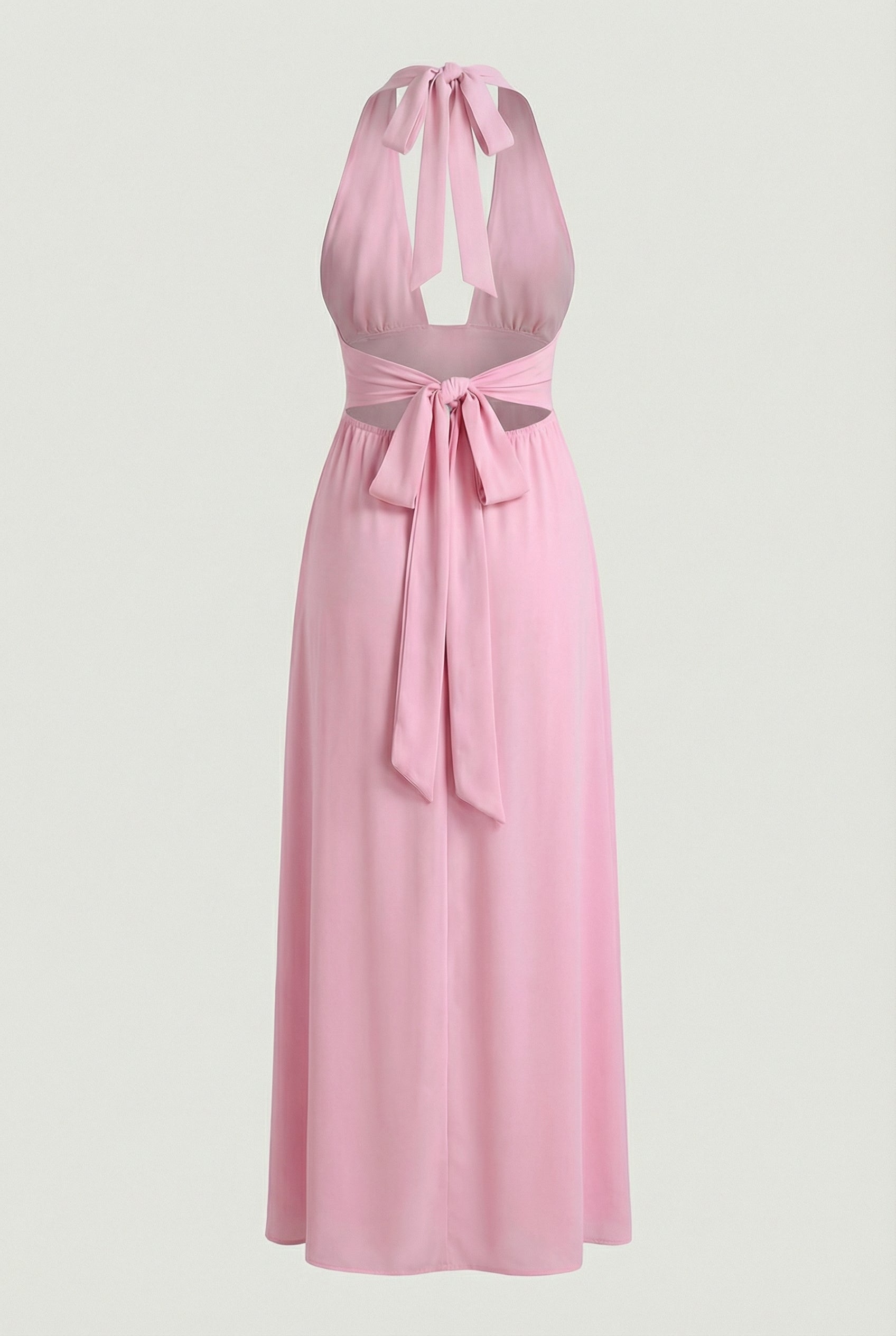 Elegant pink women’s dress by Lumina Wear featuring a versatile cut, perfect for stylish occasions.