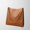 Lumina Wear Isabella leather shoulder handbag with structured design and spacious interior in brown, stylish and elegant for everyday use.