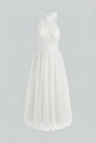 Elegant white midi dress by Lumina Wear featuring a flattering silhouette, perfect for stylish women's dress occasions.