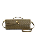 Elegant woven brown Lumina Handbag with adjustable strap, featuring stylish design and spacious interior for versatile use.