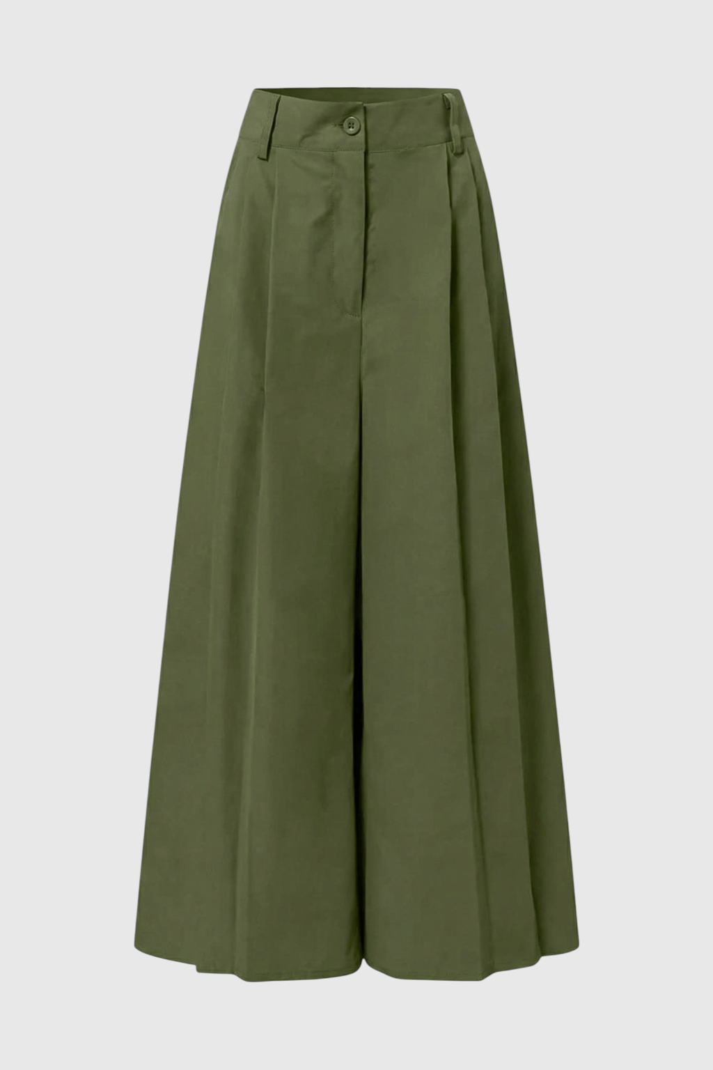 Isabella green palazzo pants from Lumina Wear featuring flowy fabric and stretch for a comfortable, stylish fit.