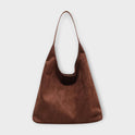 Brown Isabella minimalist slouch handbag with soft structure by Lumina Wear, featuring a relaxed, stylish design.