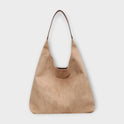 Brown Isabella Lumina Wear minimalist slouch handbag with soft structure, casual design, and spacious interior.