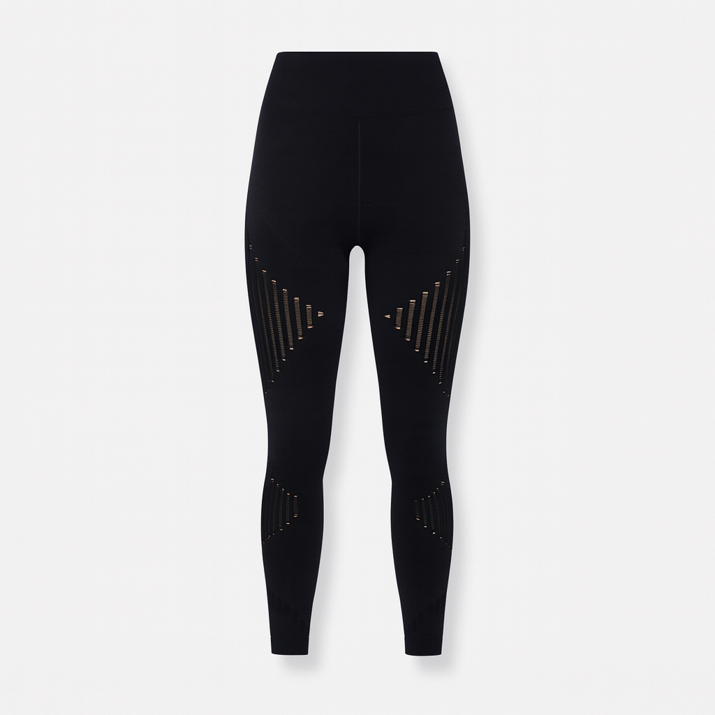 Black Isabella Sculpting Compression Leggings for women by Lumina Wear, designed for active lifestyles and workout comfort.
