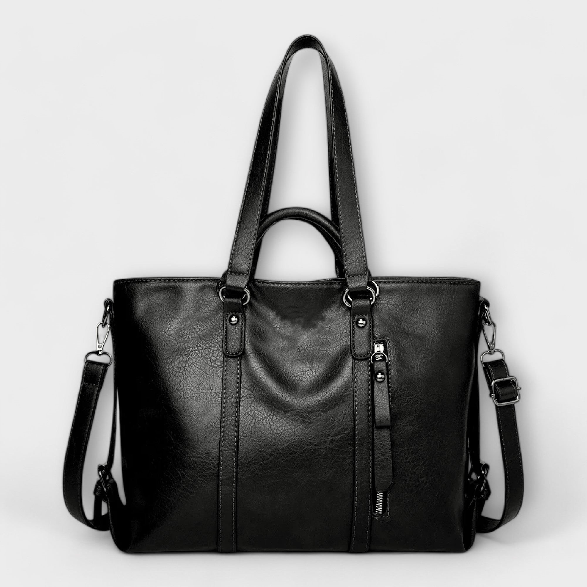 Lumina Wear Isabella soft tote bag in brown, spacious carryall with versatile design and sturdy handles.