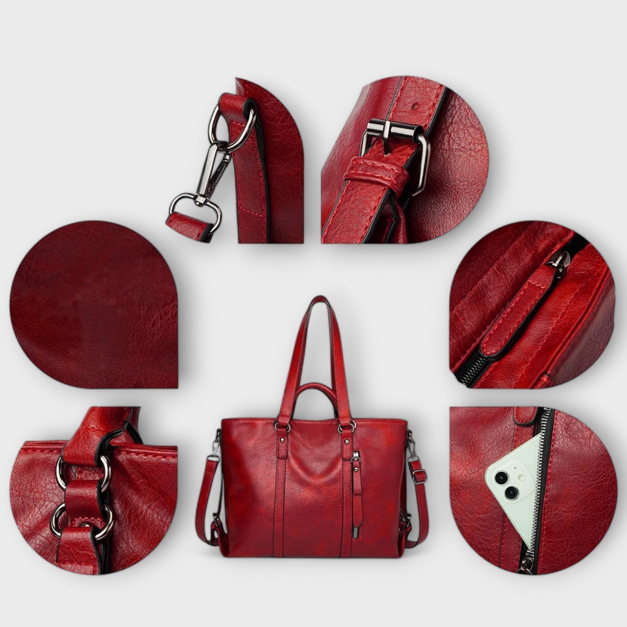 Lumina Wear Isabella soft tote bag in brown with spacious interior, versatile carryall design, 40cm x 11cm x 30cm.