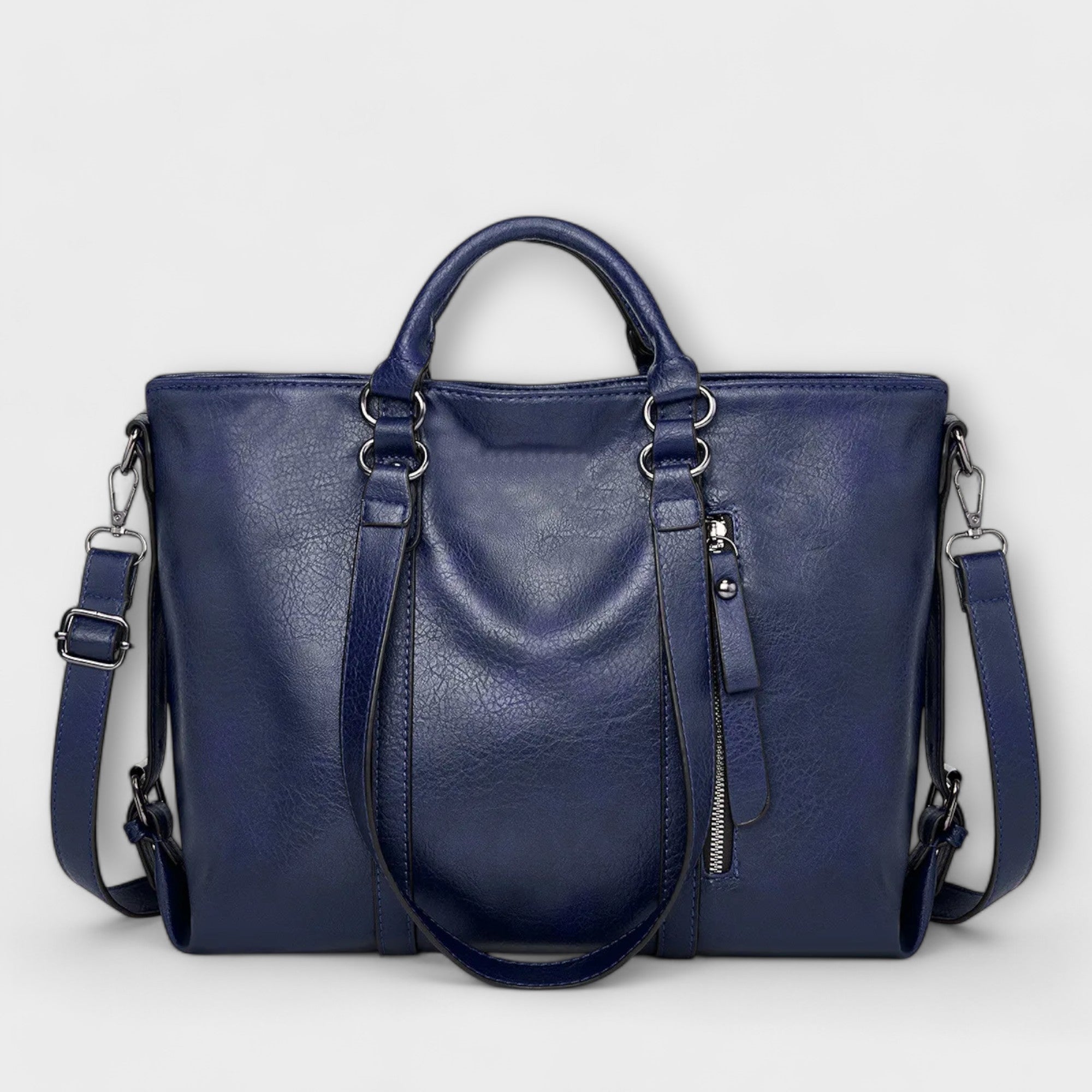 Brown Lumina Wear Isabella tote bag with spacious, versatile design, showing sturdy handles and roomy interior.