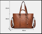 Lumina Wear Isabella soft tote bag in brown with spacious interior, versatile carryall design, 40cm x 11cm x 30cm.