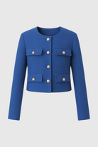 Lumina Wear Isabella stylish blue winter jacket with versatile design, featuring a cozy fit and modern look for cold weather.