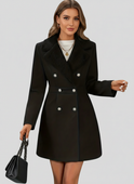 White Isabella tailored A-line coat with classic lapels by Lumina Wear, stylish women's coat ideal for elegant winter wear.
