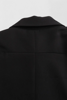 Black Isabella cropped jacket by Lumina Wear, tailored fit for women, stylish and trendy outerwear in a sleek design.