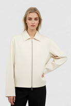 Vibrant yellow Lumina Wear Isabella casual bomber jacket with zipper, stylish and lightweight for everyday wear.