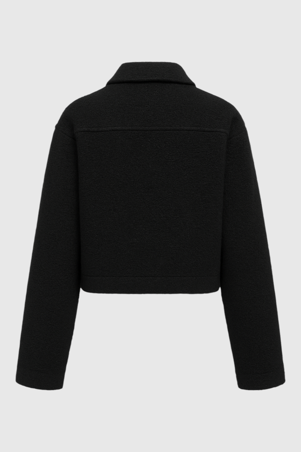 Vintage black zip jacket with lapel collar from Lumina Wear, featuring a stylish design and tailored fit.
