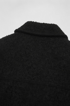 Lumina Wear Isabella vintage black zip jacket with lapel collar, stylish and fitted black jacket for a chic look.