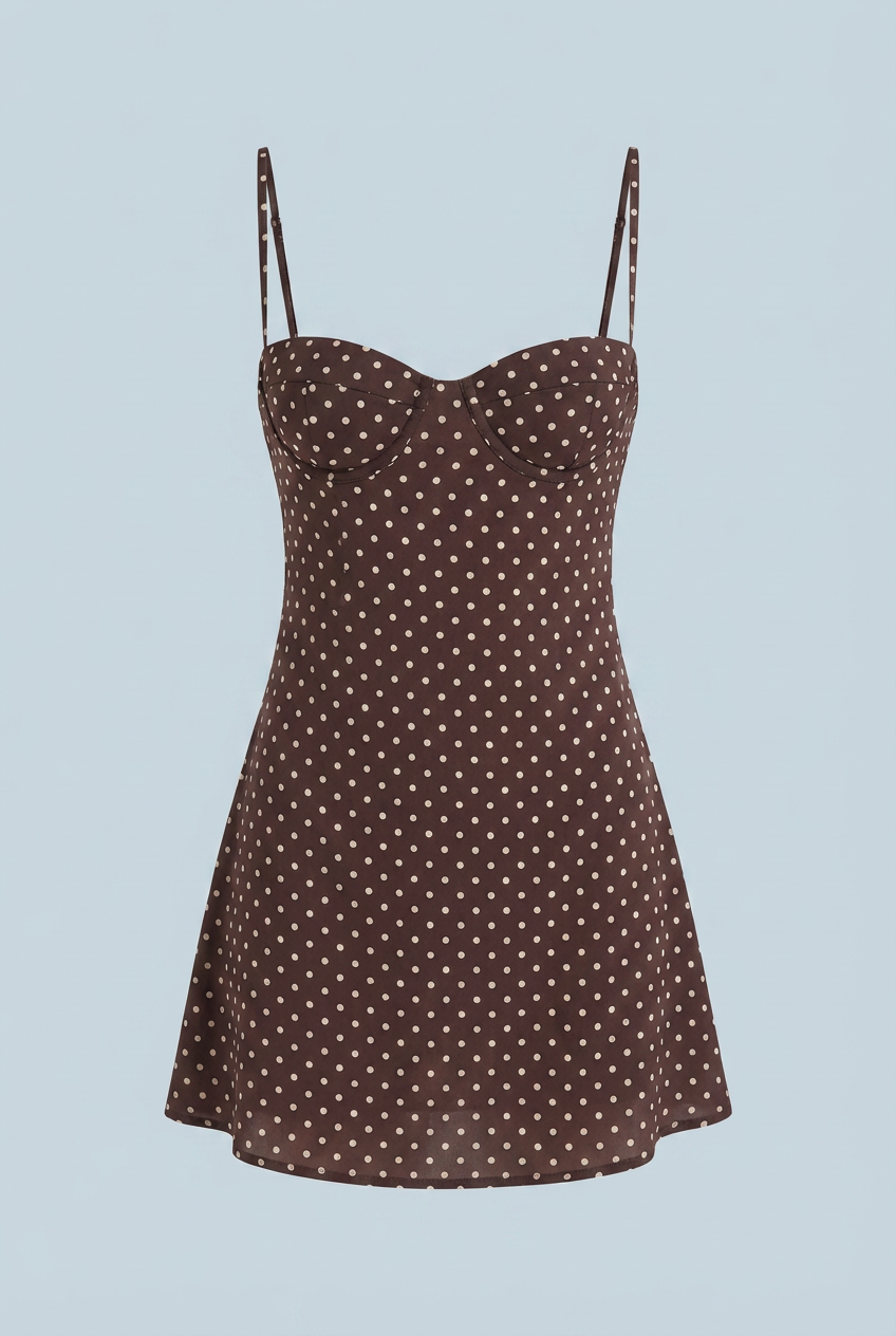 Isabella | Vintage Polka Dot Mini Dress with Ruffled Hem