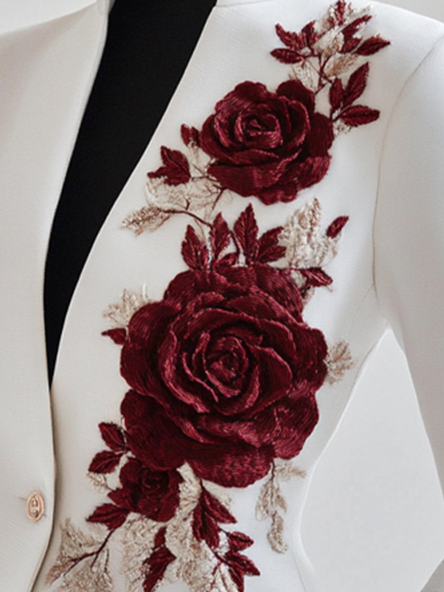 Isabelle | Embroidered White Blazer - Lumina - Lumina Vancouver