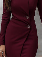 Isla | Burgundy Wrap Style Midi Dress - Lumina - Lumina Vancouver