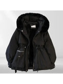 Jarrah comfortable down jacket by Lumina Wear in creme color, featuring a cozy, insulated design ideal for cold weather.