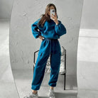 Jasmine relaxed fit cargo pocket hoodie and sweatpants set by Lumina Wear, black tracksuit with cargo details and comfortable fit.
