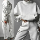 Black Jasmine Relaxed Fit Cargo Pocket Hoodie and Sweatpants Set by Lumina Wear, showing the matching hoodie and joggers.