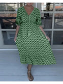 Blue Lumina Wear Jelly Embellished V-Neck Dress with intricate design, perfect for elegant occasions and stylish events.