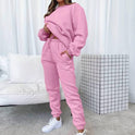 Black Jenna relaxed minimalist sweat set with jogger pants from Lumina Wear, casual and comfortable loungewear ensemble.