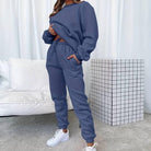 Black Jenna relaxed minimalist sweat set with jogger pants from Lumina Wear, casual and comfortable loungewear outfit.